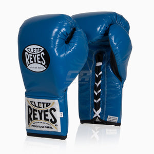 Gants de boxe Cleto Reyes Professionnel CB2 Bleu-noir avec lacets