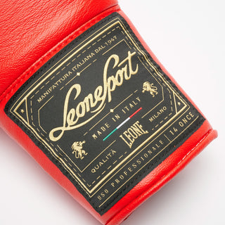 Guantoni Leone Sport Orlando Classico con lacci Rosso-Combat Arena