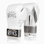 Gants de boxe Cleto Reyes Sparring CE6 Blanc-argent Édition Spéciale