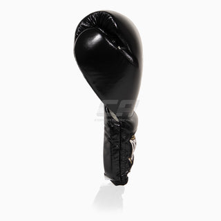 Gants de boxe Cleto Reyes Entraînement traditionnel CE4 Noir-argent avec lacets