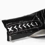 Gants de boxe Cleto Reyes Entraînement traditionnel CE4 Noir-argent avec lacets