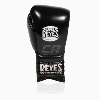 Gants de boxe Cleto Reyes Entraînement traditionnel CE4 Noir-argent avec lacets