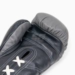 Gants de boxe Di Nardo avec lacets 16 Oz Gris-noir