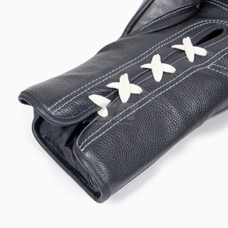 Gants de boxe Di Nardo avec lacets 16 Oz Gris-noir