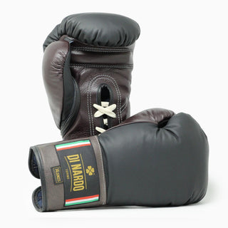 Gants de boxe Di Nardo avec lacets Noir-Bourgogne 14 oz