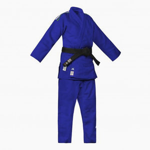 Judogi bleu Adidas J730 Champion III IJF fines rayures Italie