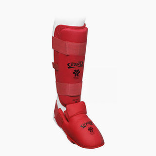 Protège-tibias Karate Kumite Itaki avec protège-pieds FIJLKAM art.413FIJ