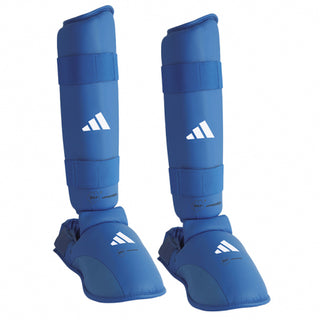 Protège-tibias et Protège-pieds Adidas Rouge et Bleu Homologués WKF