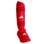 Protège-tibias et Protège-pieds Adidas Rouge et Bleu Homologués WKF