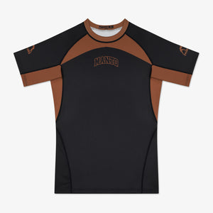 Rashguard Manto Ranked 25 maniche corte Marrone-Combat Arena