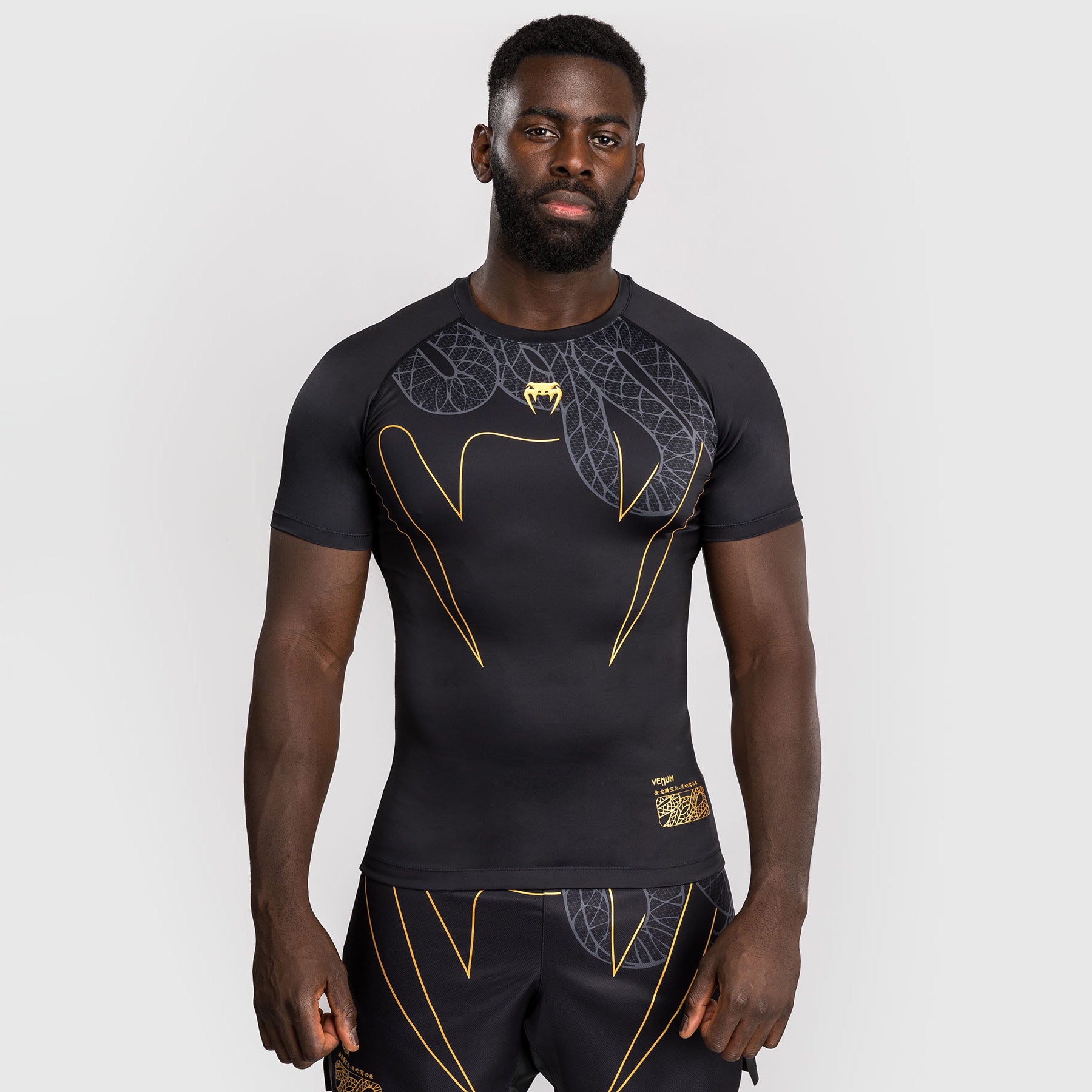 Rashguard à Manches Courtes Venum G-Fit Air Pour Hommes - Noir Profond Rouge Feu