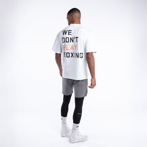 T-shirt Boxraw We Don't Play Boxing Oversize Bianco-Combat Arena