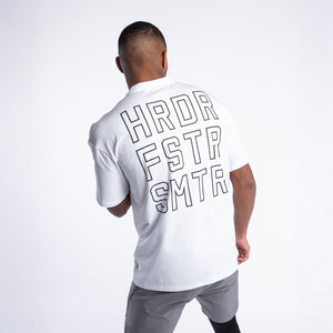 T-shirt Boxraw HRDR FSTR SMTR Oversize Blanc