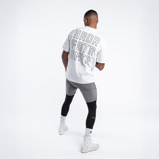 T-shirt Boxraw HRDR FSTR SMTR Oversize Blanc