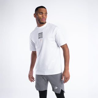 T-shirt Boxraw HRDR FSTR SMTR Oversize Blanc