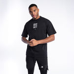 T-shirt Boxraw HRDR FSTR SMTR Oversize Noir