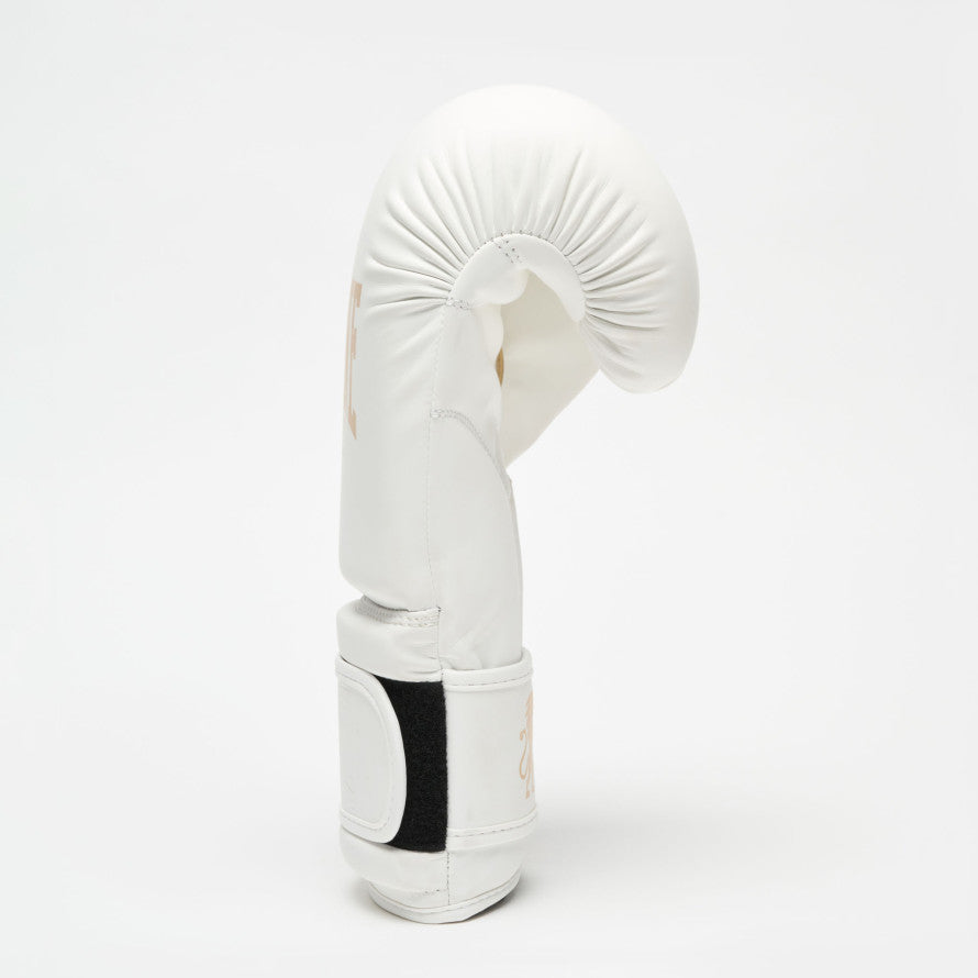 Guantoni Da Boxe Leone Whitegold 10 Oz – Ecopelle Bianca E Oro, Per Allenamento E Sacco