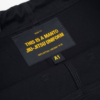 BJJ Gi Manto Base 3.0 Noir-orange-Combat Arena