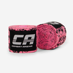 Bendaggi Fasce mani Combat Arena Pink Skulls 3.5 metri-Combat Arena