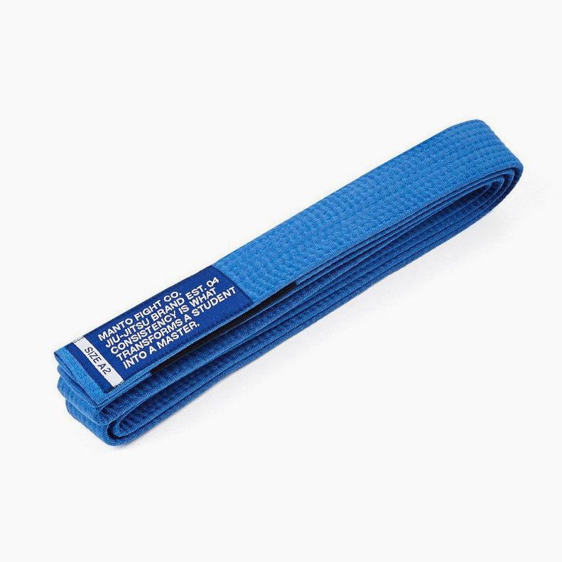 Ceinture De Jiu-Jitsu Brésilien MANTO BJJ – Ceinture Bleue, 100% Coton, Panneau Noir à Rayures