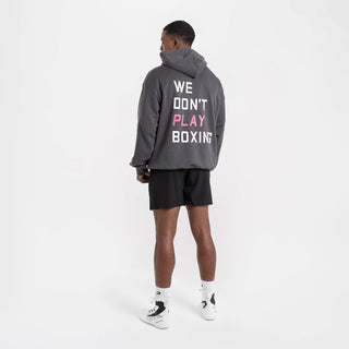Sweat Boxraw We Don't Play Boxing oversize à capuche Gris-rose 