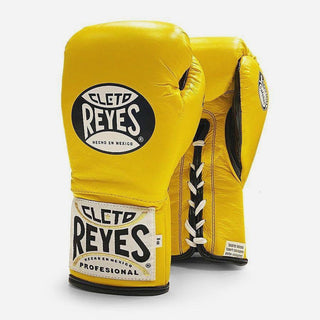 Gants de boxe Cleto Reyes Safetec CB4 Jaune avec lacets