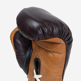 Guantoni Di Nardo con lacci 12 Oz Borgogna-cognac-vintage-Combat Arena