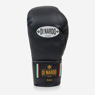 Guantoni Di Nardo con lacci 12 Oz Nero-argento scuro-Combat Arena