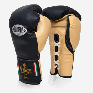 Guantoni Di Nardo con lacci 12 Oz Nero-sabbia-Combat Arena