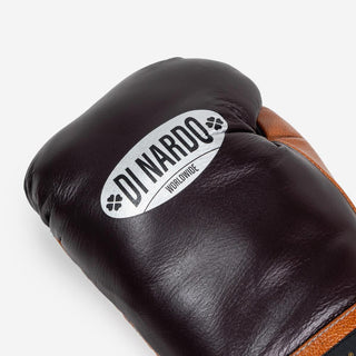 Gants de boxe Di Nardo avec Lacets 14 Oz Bourgogne-cognac-Combat Arena