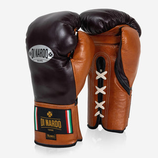 Gants de boxe Di Nardo avec Lacets 14 Oz Bourgogne-cognac-Combat Arena