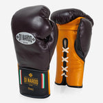 Gants de boxe Di Nardo avec Lacets 16 Oz Bourgogne-jaune-Combat Arena