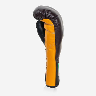 Gants de boxe Di Nardo avec Lacets 16 Oz Bourgogne-jaune-Combat Arena