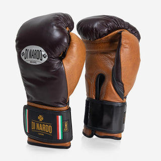 Gants de boxe Di Nardo avec Velcro 12 Oz Bourgogne-cognac-vintage-Combat Arena