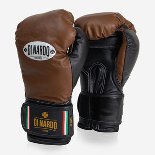 Gants de boxe Di Nardo avec Velcro 12 Oz Marron-noir 