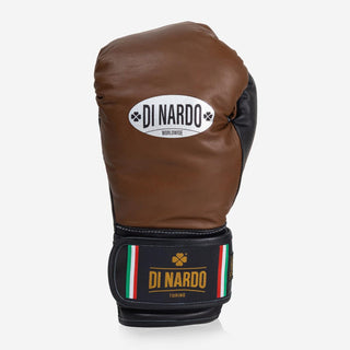 Gants de boxe Di Nardo avec Velcro 12 Oz Marron-noir 