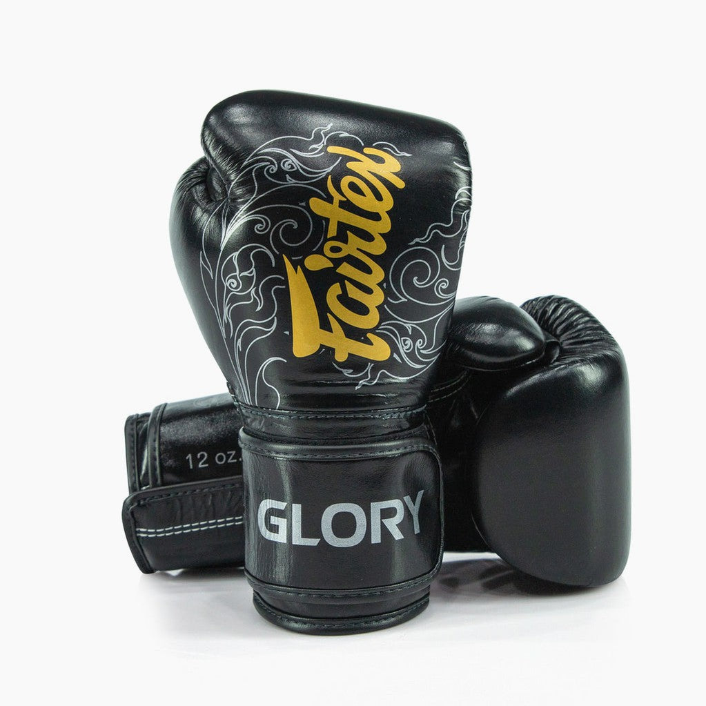 Gants de boxe Fairtex x Glory BGVG3 Noir-argent-Combat Arena