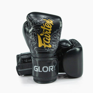 Gants de boxe Fairtex x Glory BGVG3 Noir-argent-Combat Arena