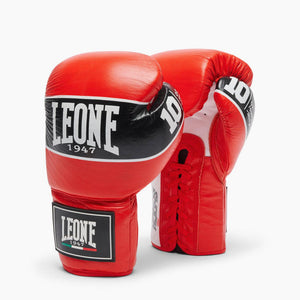 Gants de boxe Leone Shock Pro avec lacets GN057L Rouge 