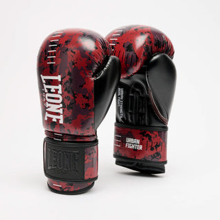 Gants de boxe Leone Urban Fighter GN335 Camo rouge-noir-Combat Arena