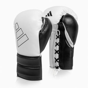 Gants de boxe Adidas Hybrid 500 Pour contre Lacets Noir-blanc 
