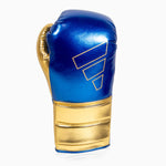Gants de boxe Adidas Hybrid 500 Pro avec Lacets Bleu-or 
