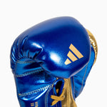 Gants de boxe Adidas Hybrid 500 Pro avec Lacets Bleu-or 