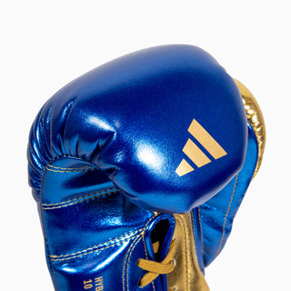 Gants de boxe Adidas Hybrid 500 Pro avec Lacets Bleu-or 