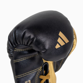 Gants de boxe Adidas Hybrid 500 Pro avec Lacets Noir-or 