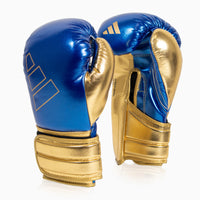 Gants de boxe Adidas Hybrid 500 Pro avec Velcro Bleu-or 