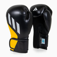 Gants de boxe Adidas Speed Tilt 200 WAKO 10 Oz Noir-jaune-blanc 