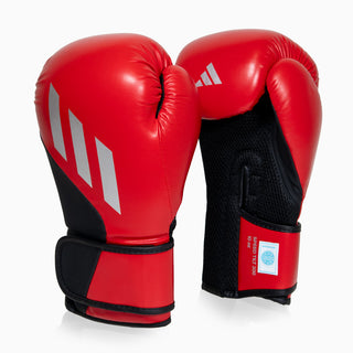 Gants de boxe Adidas Speed Tilt 200 WAKO 10 Oz Rouge-noir-argent 