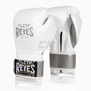 Gants de boxe Cleto Reyes Sparring CE6 Argent-Blanc Edition Spéciale