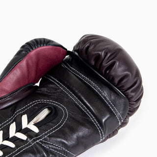 Gants de boxe Di Nardo avec lacets Bourgogne Noir 